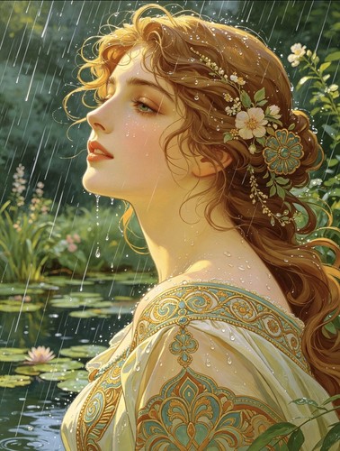 Art nouveau signora del lago - nouveau,