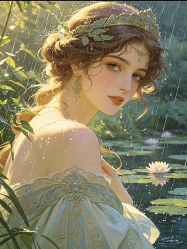 Art nouveau signora del - art, lago