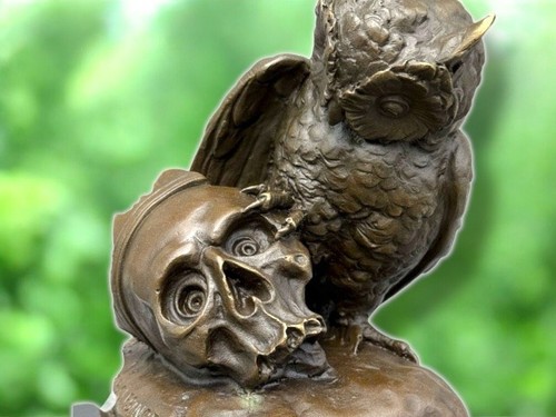 Statua scultura teschio bronzo