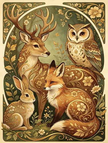 Art nouveau animali della - nouveau,