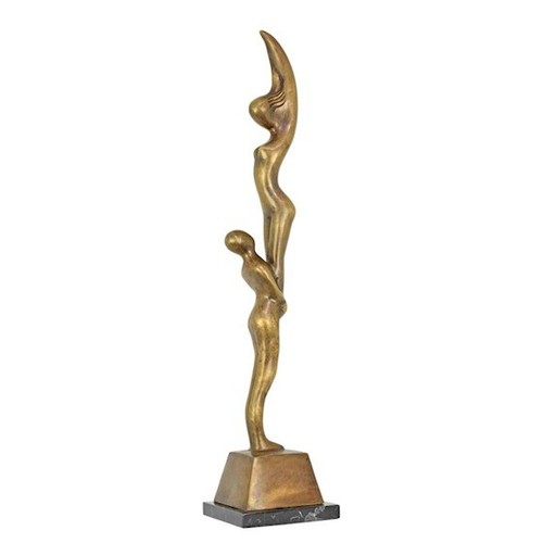 Scultura bronzo modernista - , due