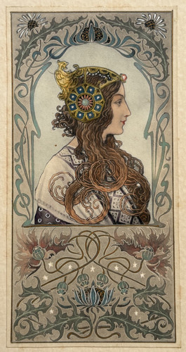 Ritratto donna fiori - donna, incisione