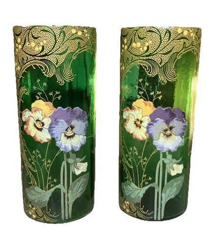 Paire vases rouleaux verre - paire,