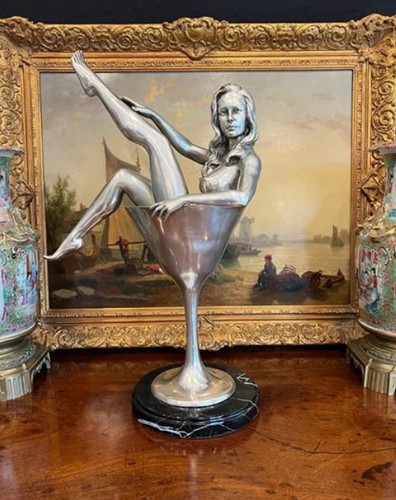 Scultura bronzo donna miss - bronzo,